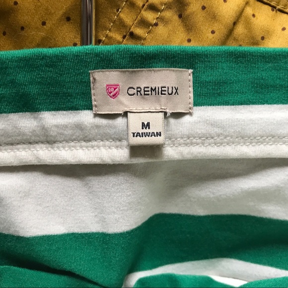 Green and White Striped Cremieux Stretch Skirt - Picture 4 of 5